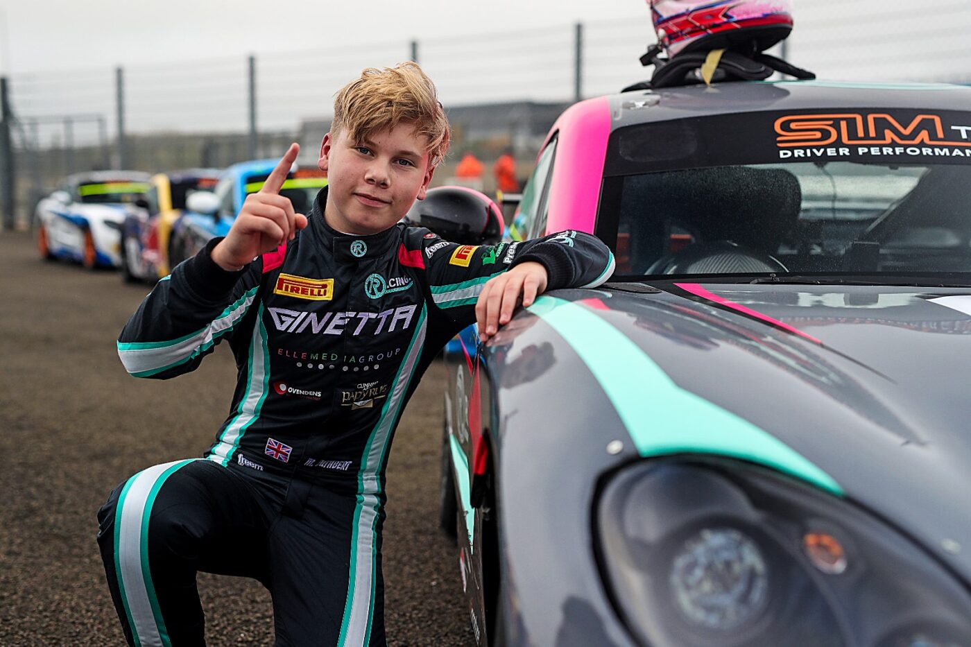 2024 Ginetta Junior Winter Series champion with race car